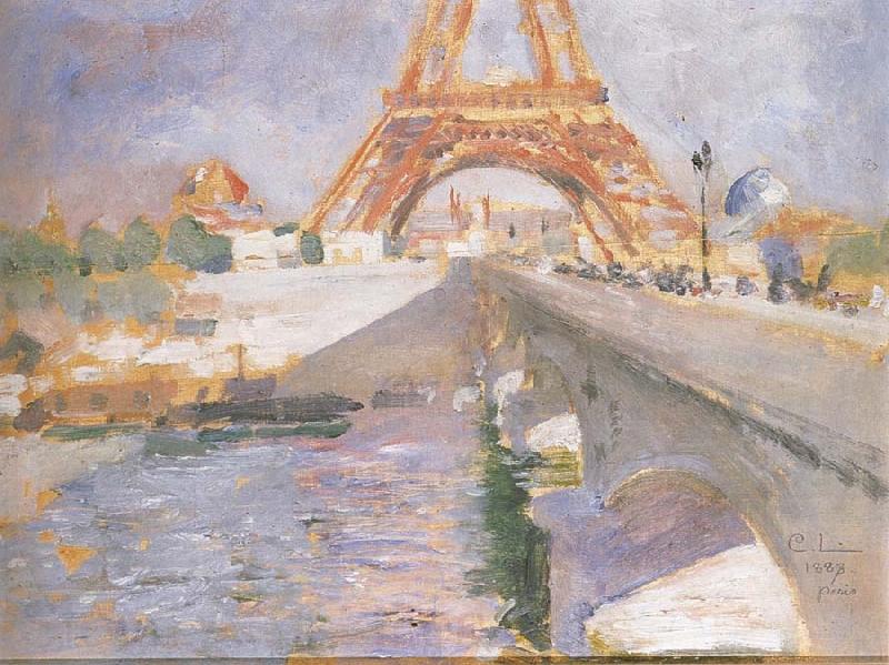 Carl Larsson The Eiffel Tower Under Construction